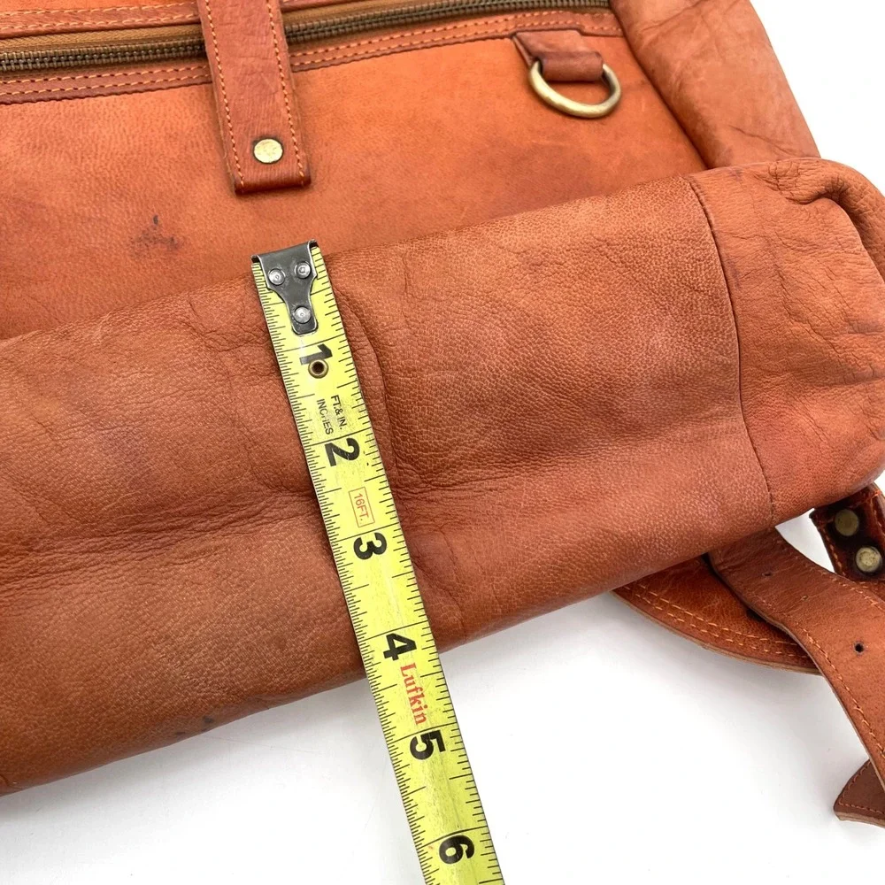 Berliner Bags Leather Backpack Men OS Tan Good Vintage Roll Top Rucksack